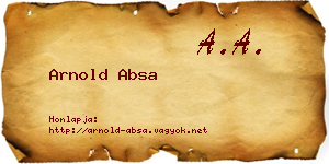 Arnold Absa névjegykártya